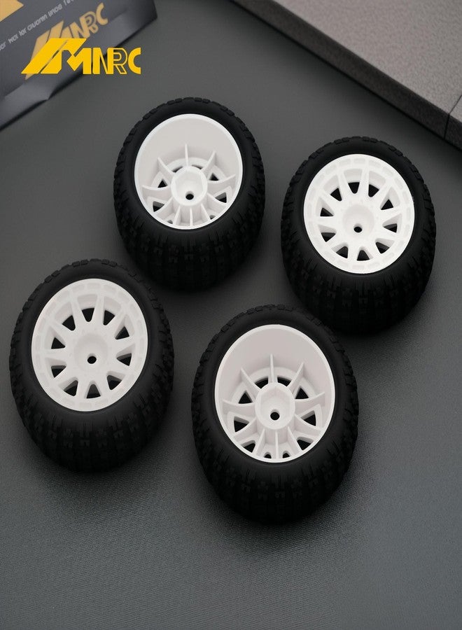 NMNRC Gravel Pattern Rubber Pre Glued Wheel and Tires Plastic Rim for Arrma 1/18 Typhon Grom 22S Series RC Car Upgrades Part White - Image 2